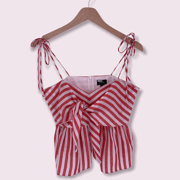 Bardot Red and White Striped Tank Top - Picture 1 of 10